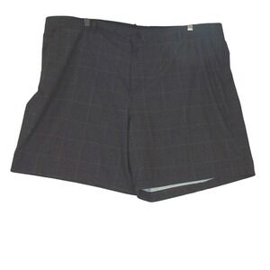 George Wet‎ Dry Charcoal Checked Polyester Chino Shorts Men Size 46